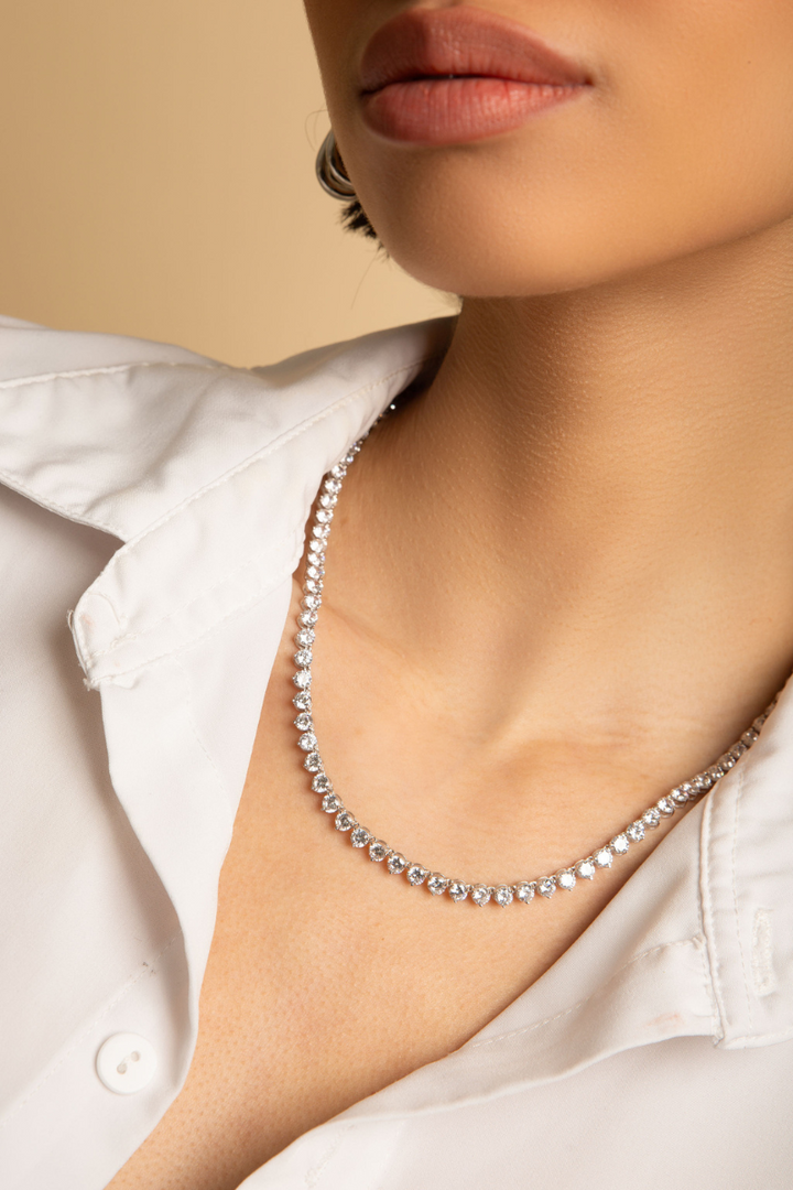 Noelle Tennis Necklace 18" (Demi-Fine)