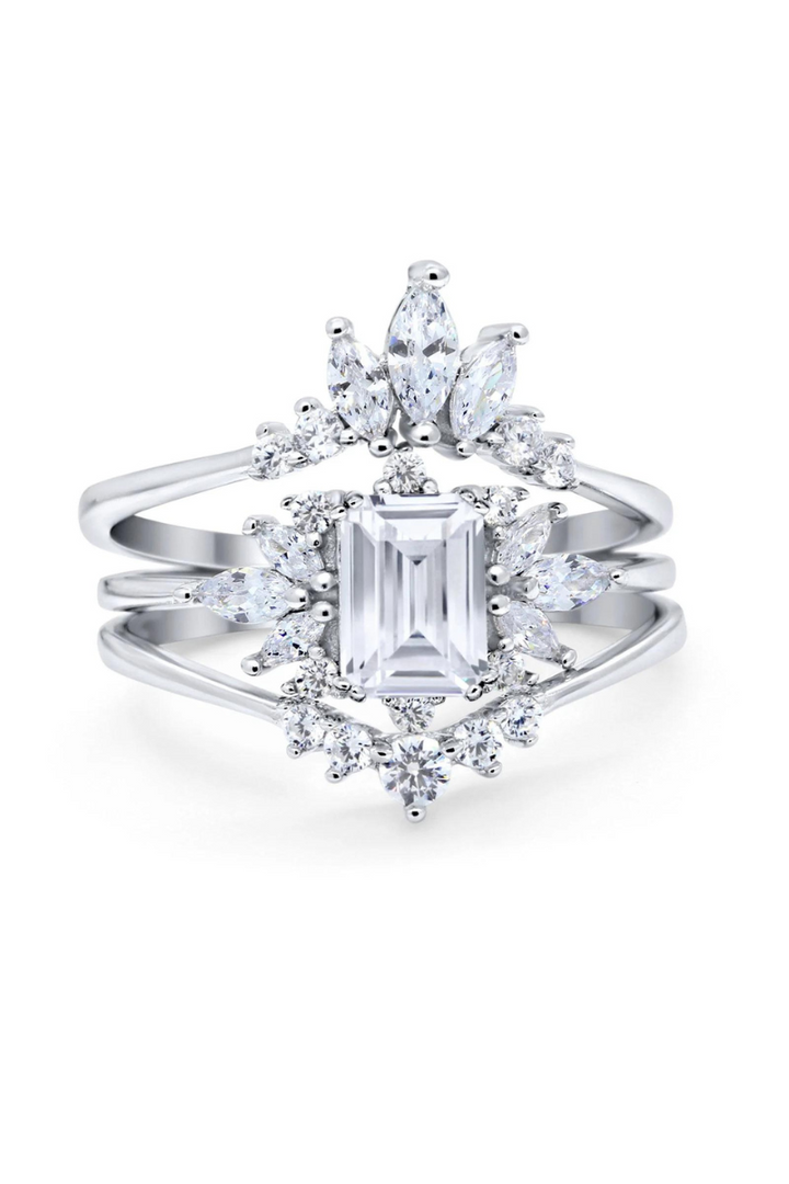 Emelia Ring Set - Clear (Demi-Fine)