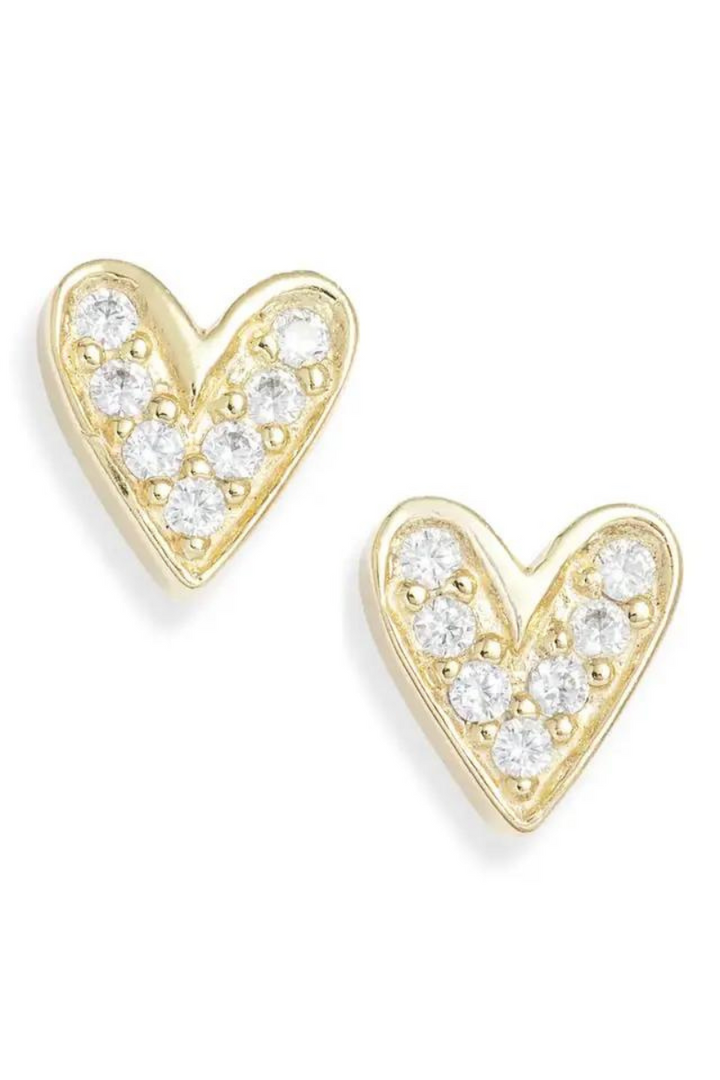 Mini Heart Studs  (Demi-Fine)