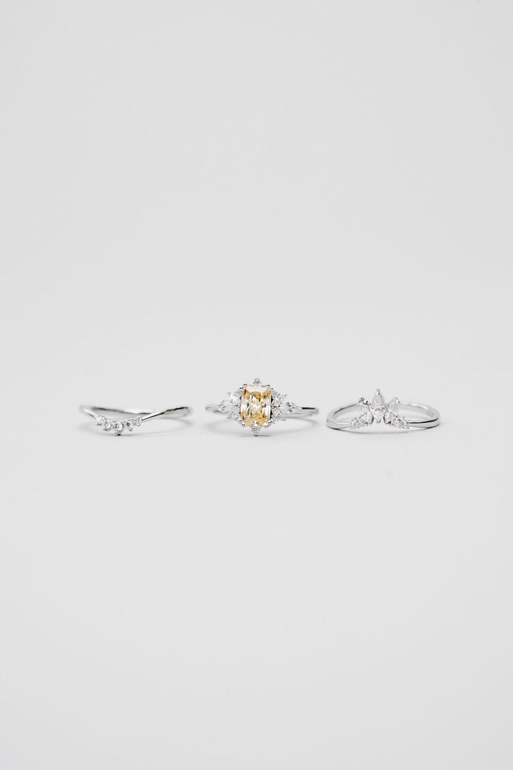 Emelia Ring Set - Yellow  (Demi-Fine)